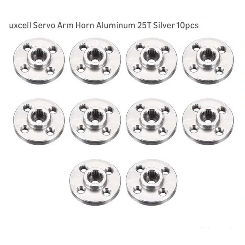 uxcell Servo Arm Horn 25T Aluminum Round Silver 10pcs NEW RC Robot Parts